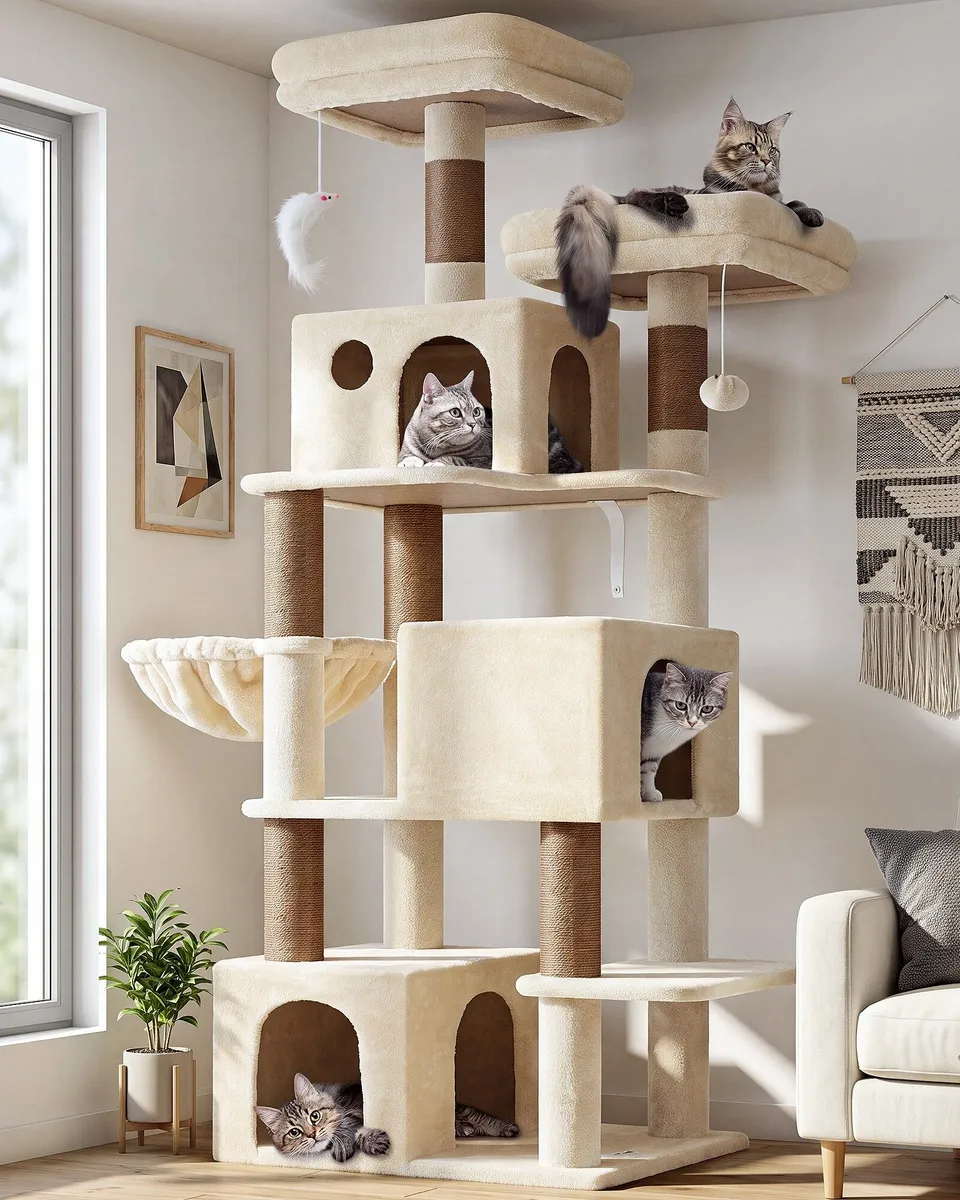 globlazer-f71-arbre-chat-beige-180-cm-griffoir image 1