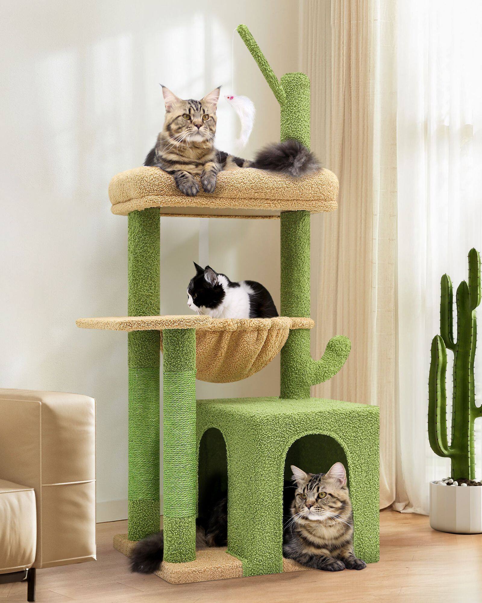 globlazer-f-series-f46a-arbre-chat-vert-117-cm-compact image 1