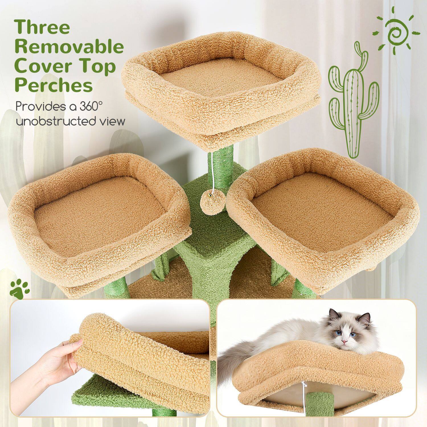 globlazer-f82-arbre-chat-cactus-vert-82-pouces-haut image 3