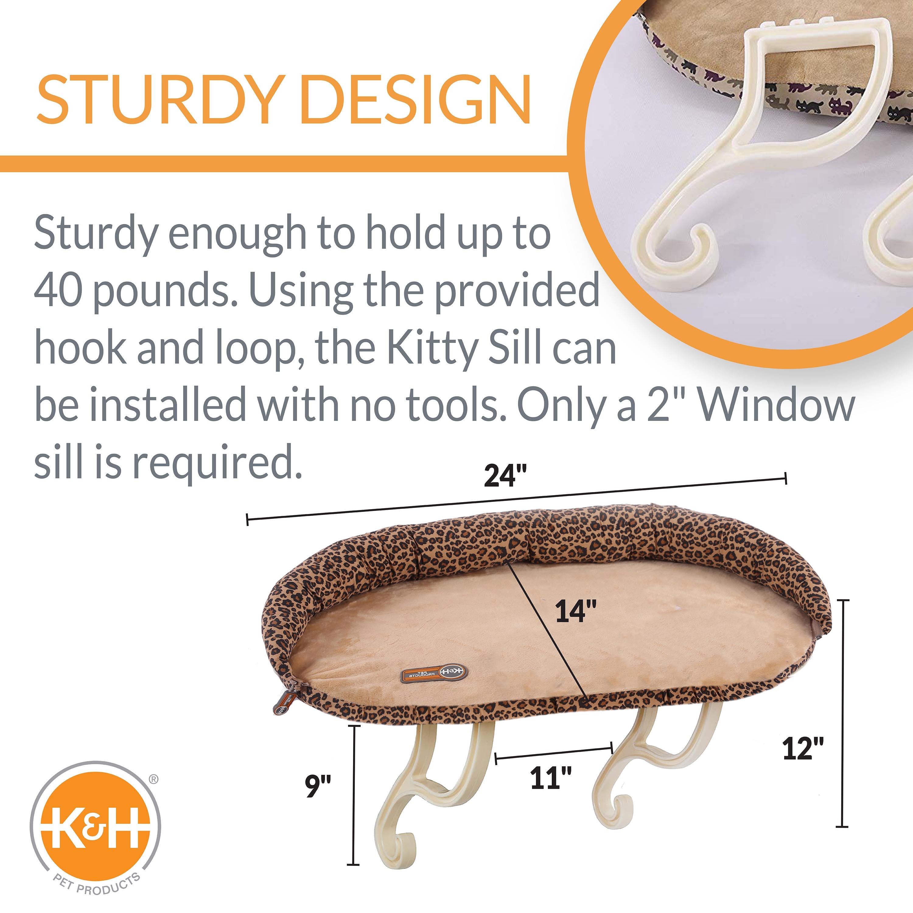 k-h-deluxe-kitty-sill-hamac-chat-fen-tre-l-opard-bolster image 2