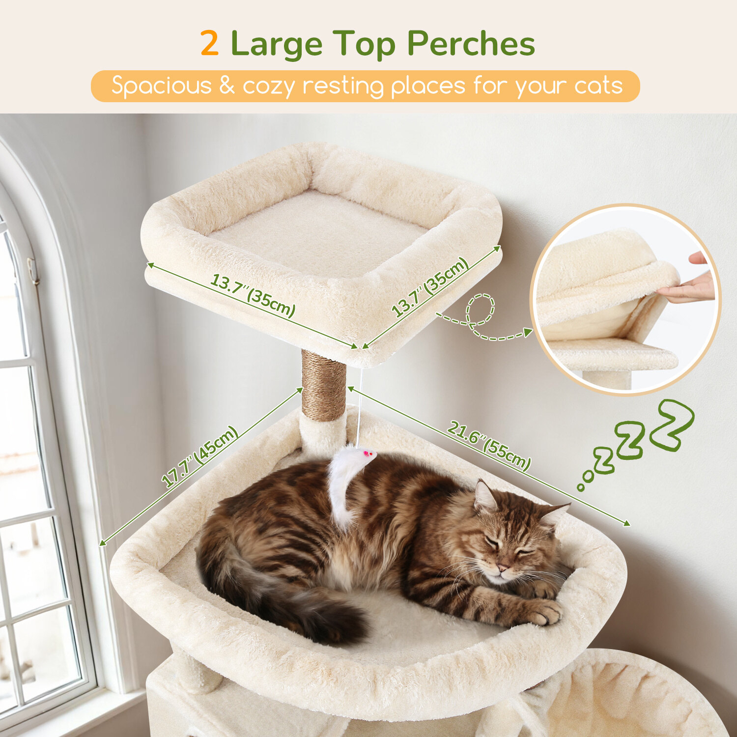 globlazer-s82-arbre-chat-beige-82-pouces-robuste image 3