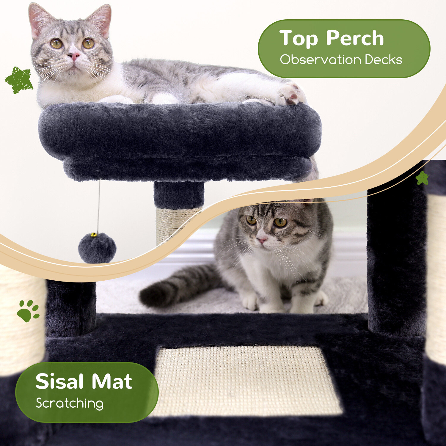 globlazer-f70-arbre-chat-gris-fonc-178-cm image 6