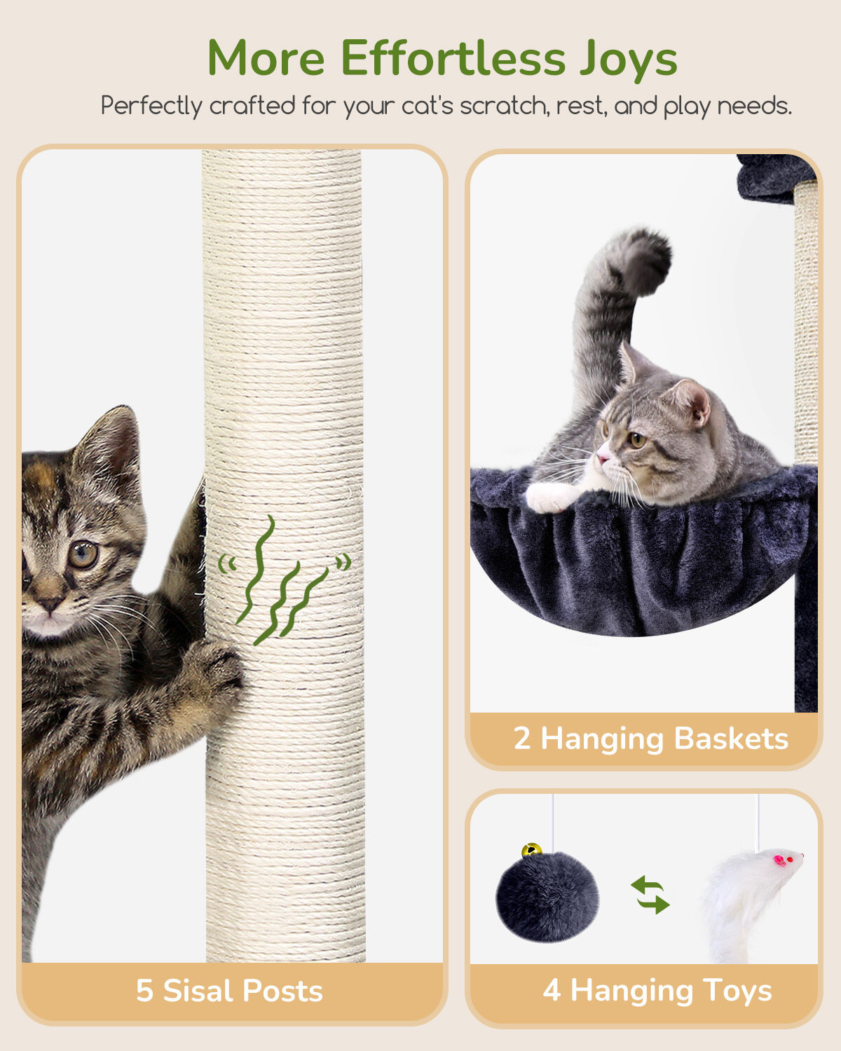 globlazer-f-series-f73-arbre-chat-grand-chat-gris-fonc-73-pouces image 5