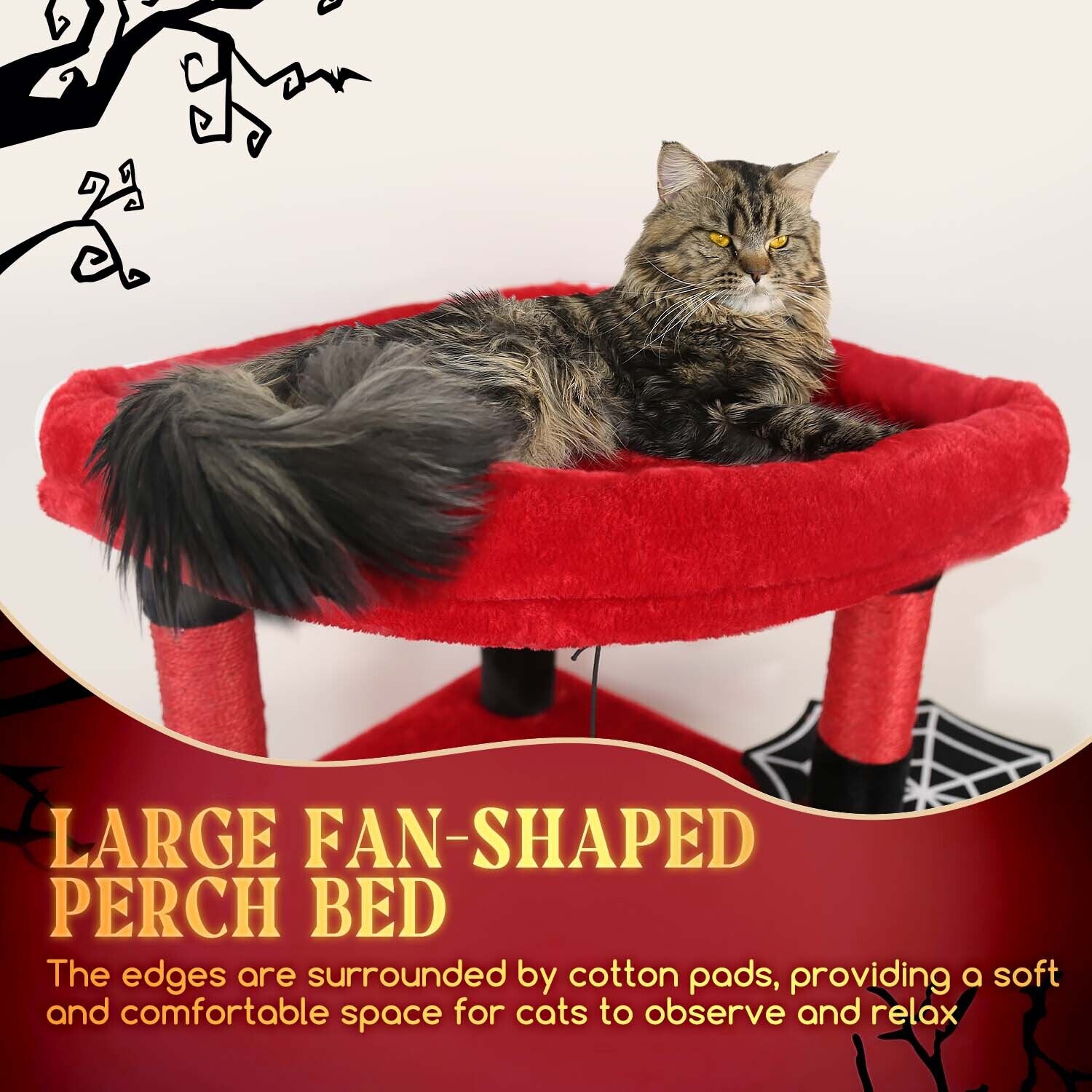 globlazer-c-series-c51-arbre-chat-noir-rouge-51-pouces-gothique image 4