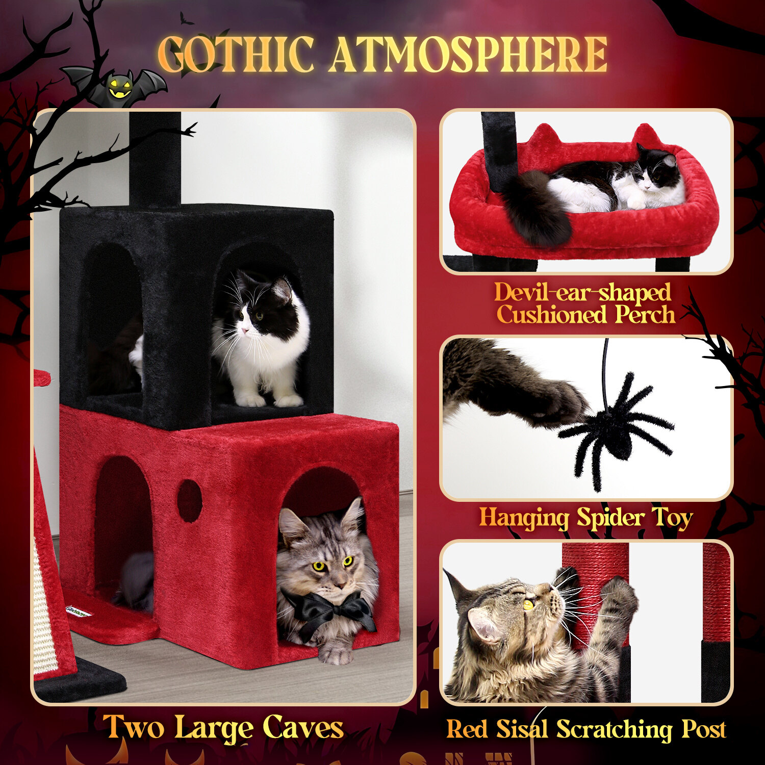 globlazer-f-series-f50-arbre-chat-noir-gothique-127-cm image 5