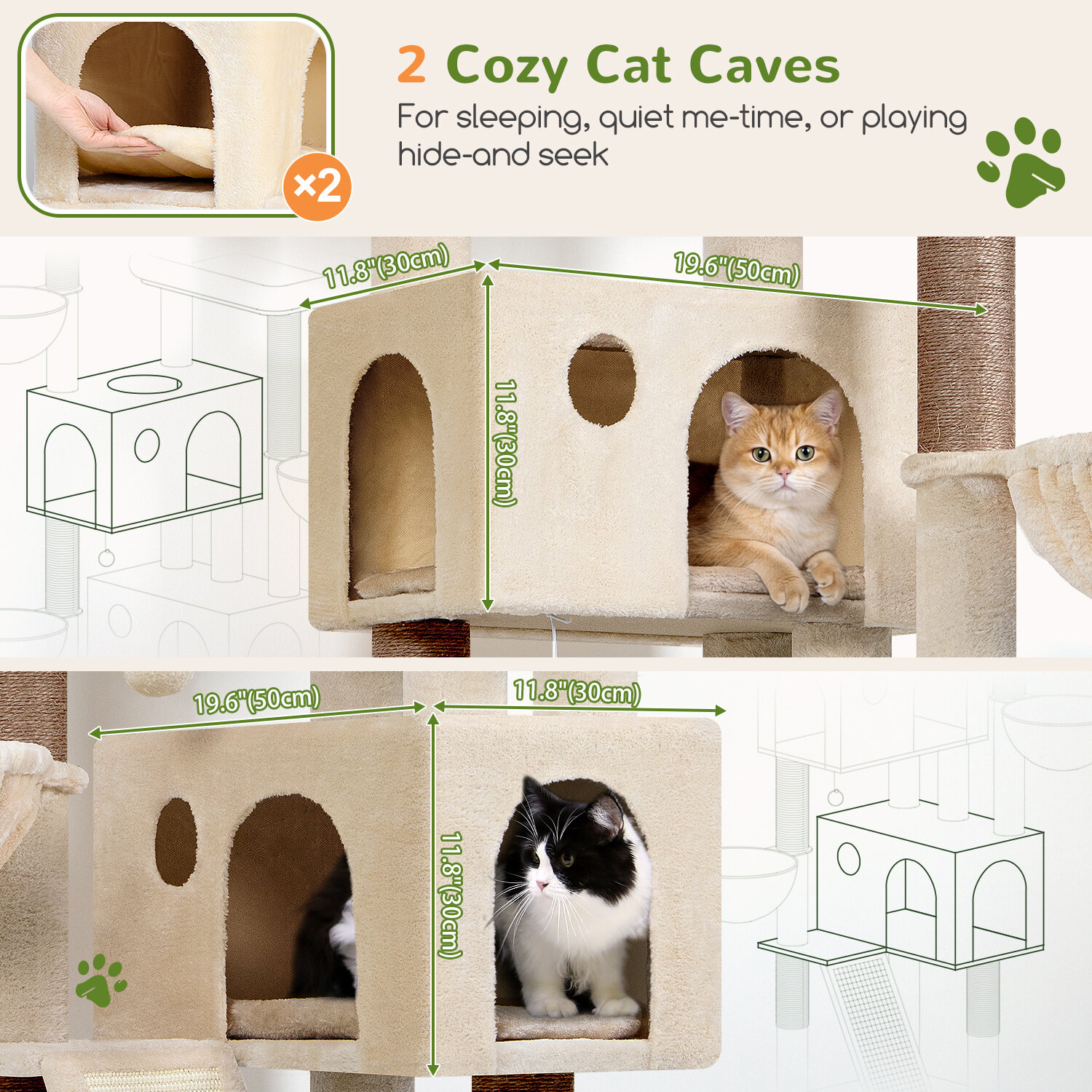 globlazer-f72g-arbre-chat-beige-72-pouces-grands-chats image 4
