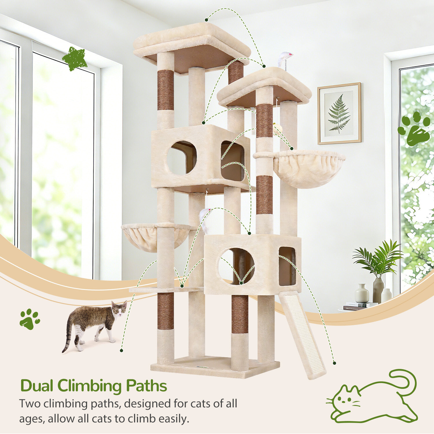 globlazer-s-series-s72e-arbre-chat-beige-72-pouces image 7