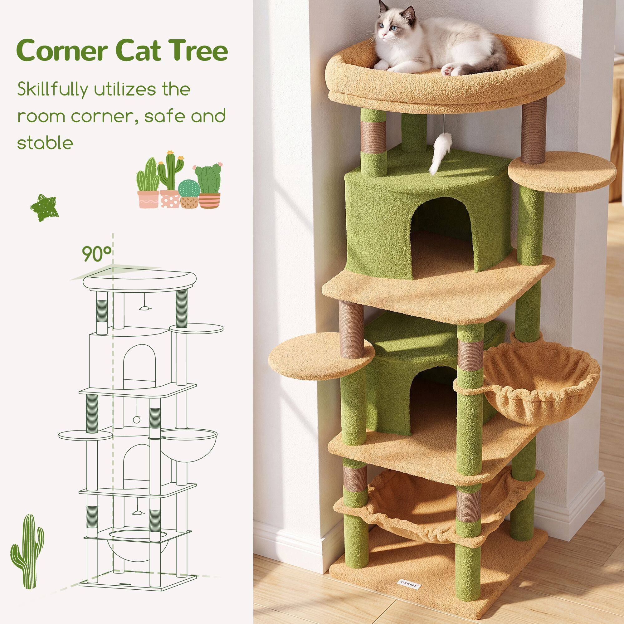 globlazer-c-series-c68-arbre-chat-angle-vert-cactus-173cm image 8