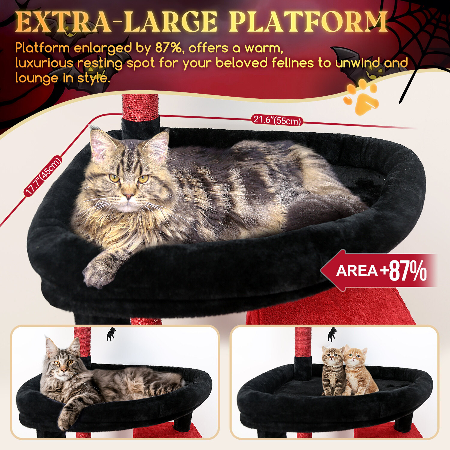 globlazer-f83-arbre-a-chat-rouge-noir-211-cm image 3