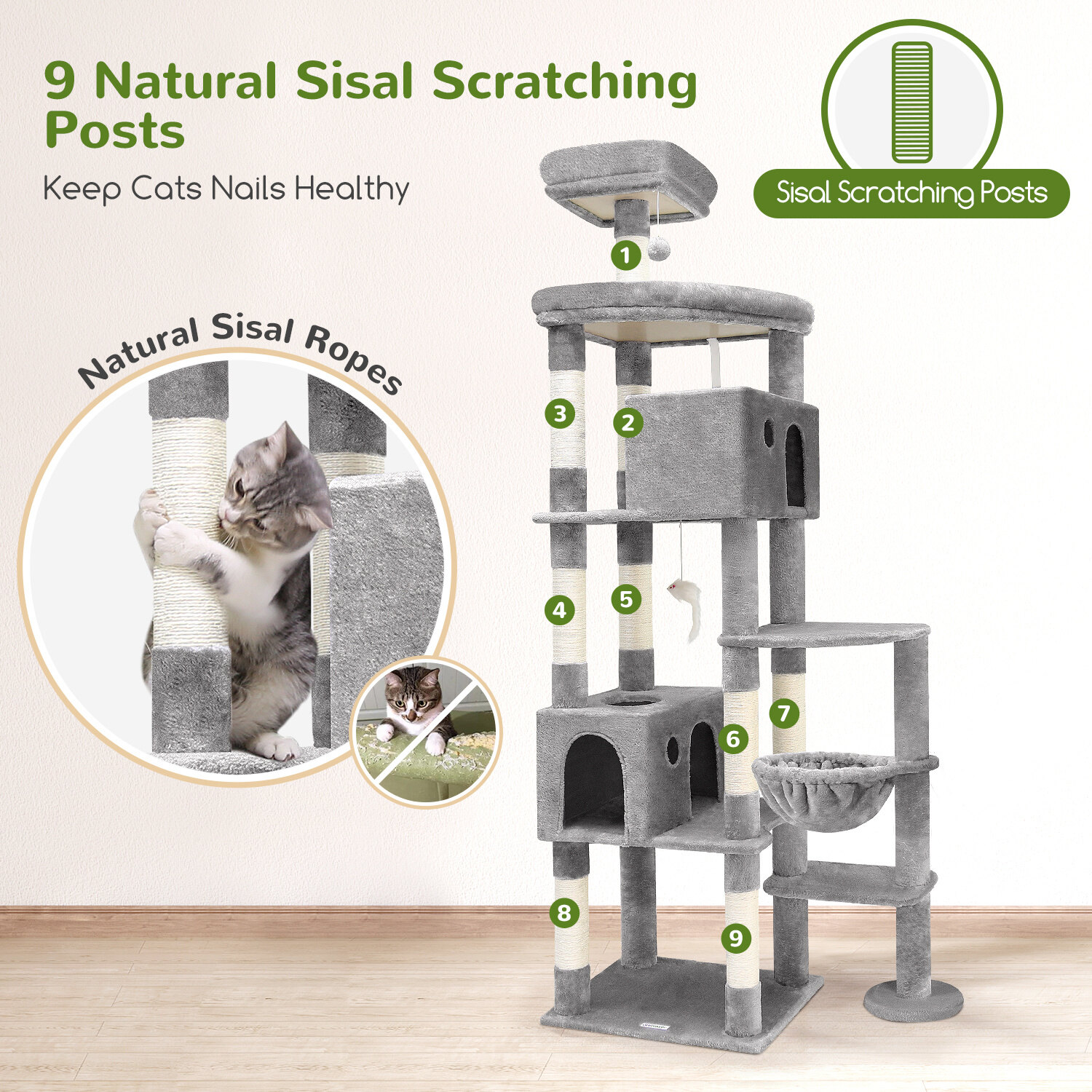 globlazer-f83-f-series-arbre-chat-gris-clair-83-pouces image 6