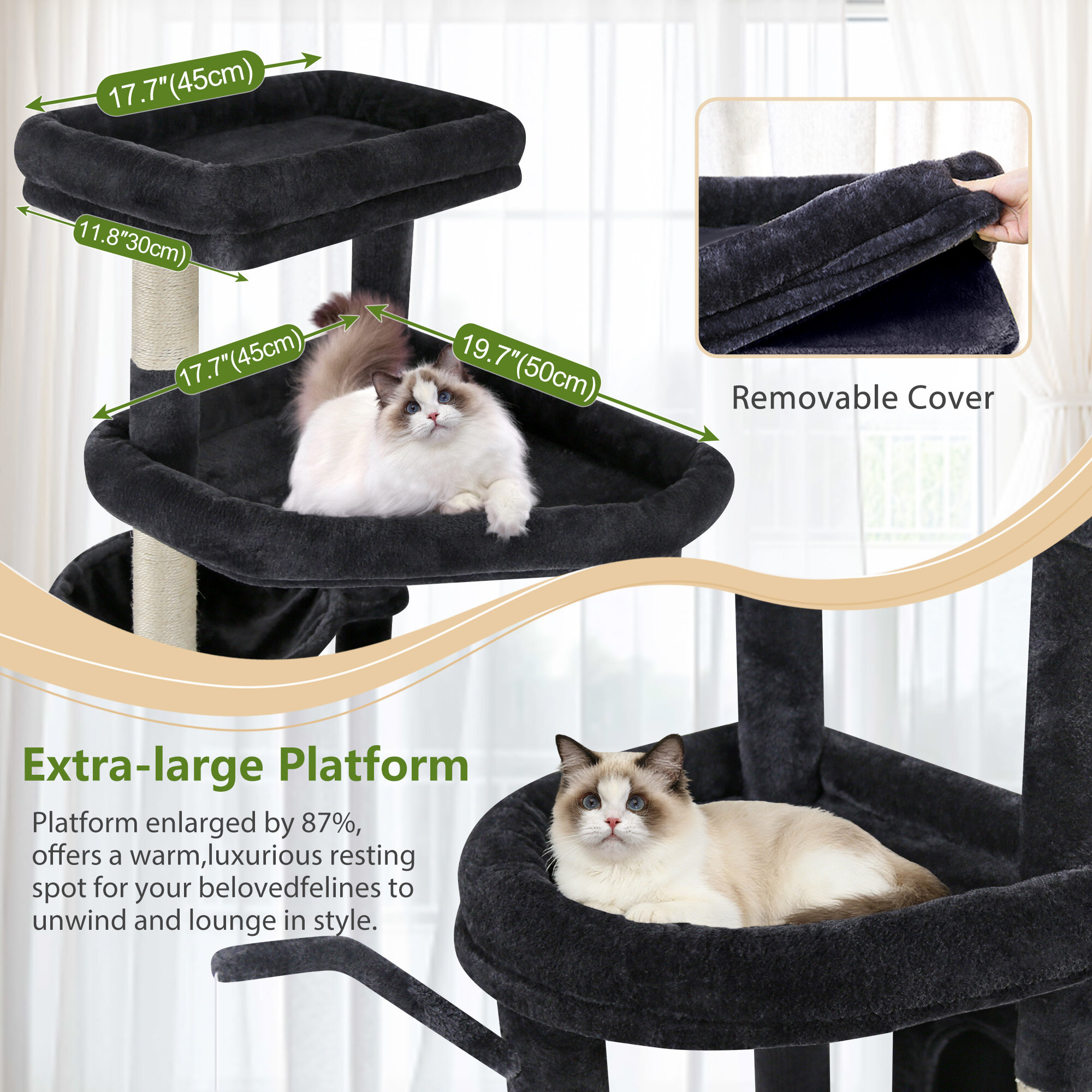 globlazer-s-series-s83-arbre-chat-gris-fonc-211-cm image 4