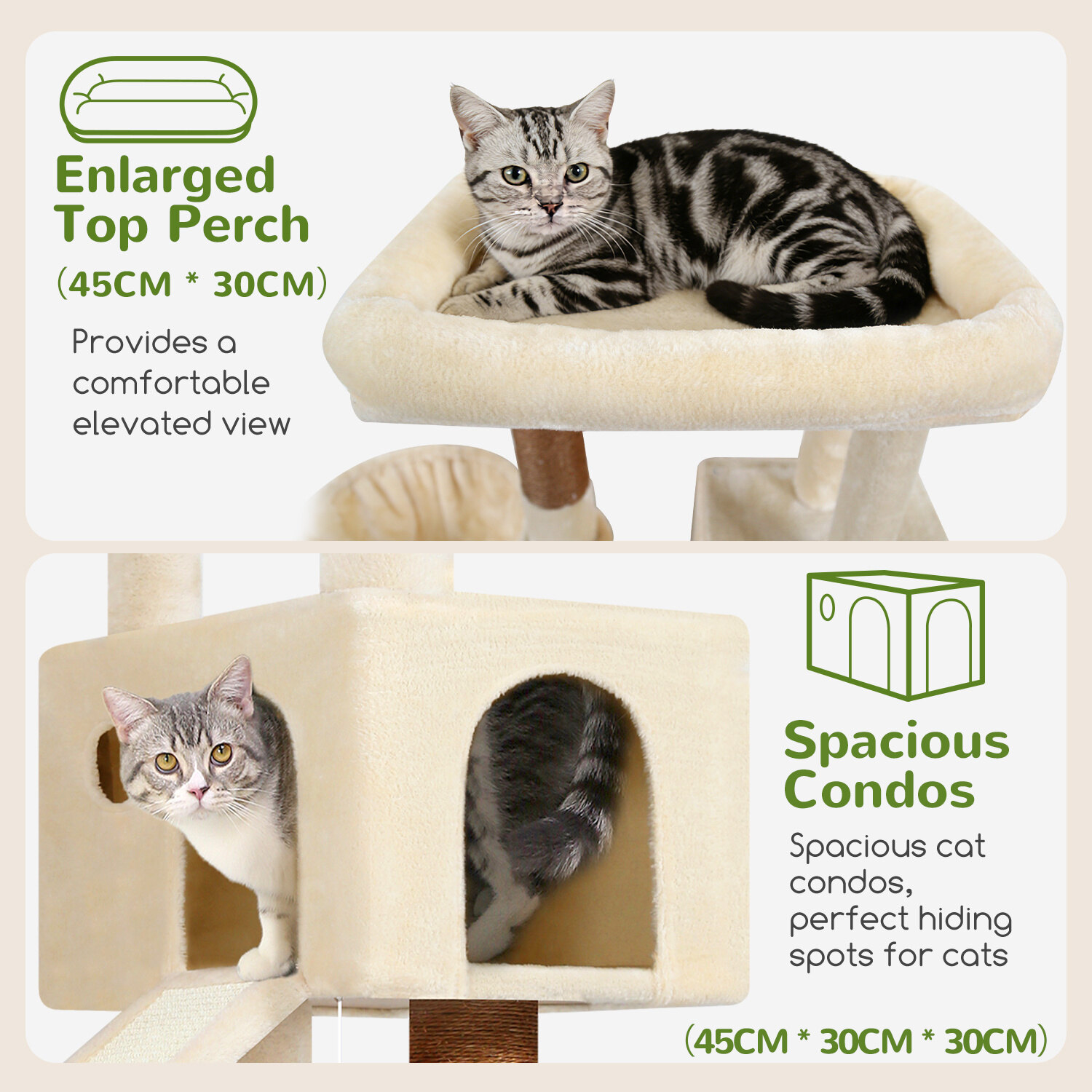 globlazer-s45-arbre-chat-beige-45-pouces-griffoir image 3