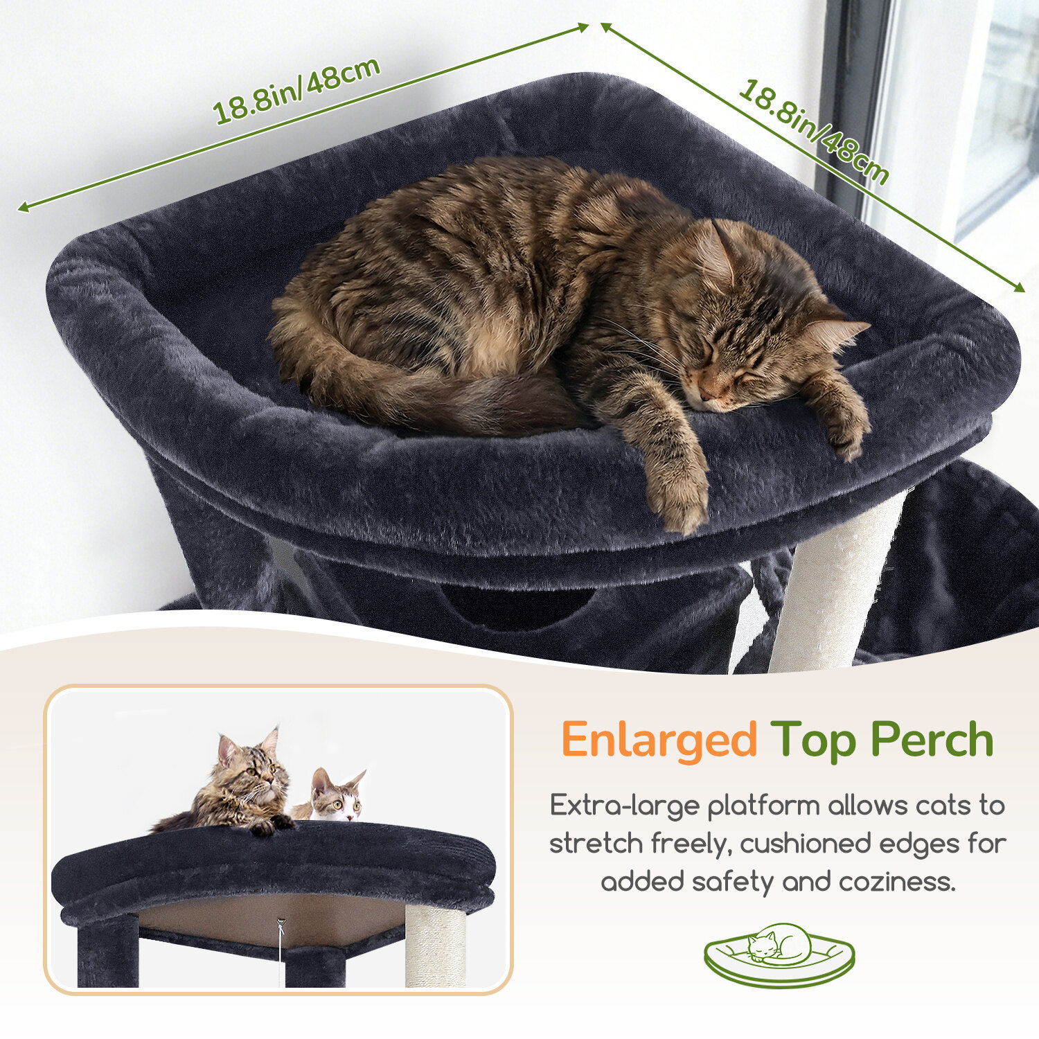 globlazer-s78g-s-series-tour-chat-gris-fonc-78-pouces image 3