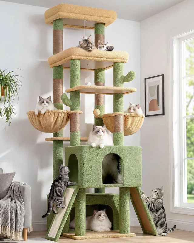 globlazer-z-series-z78-arbre-chat-vert-cactus-78-pouces image 1