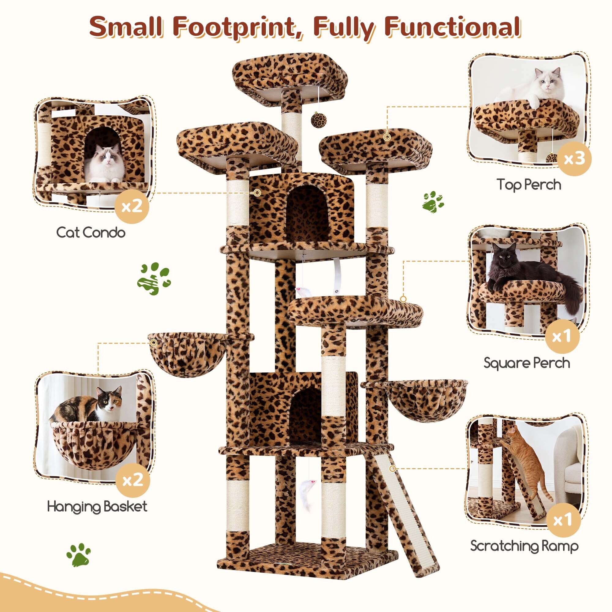 globlazer-f-series-f80h-arbre-chat-l-opard-80-pouces-grand image 5