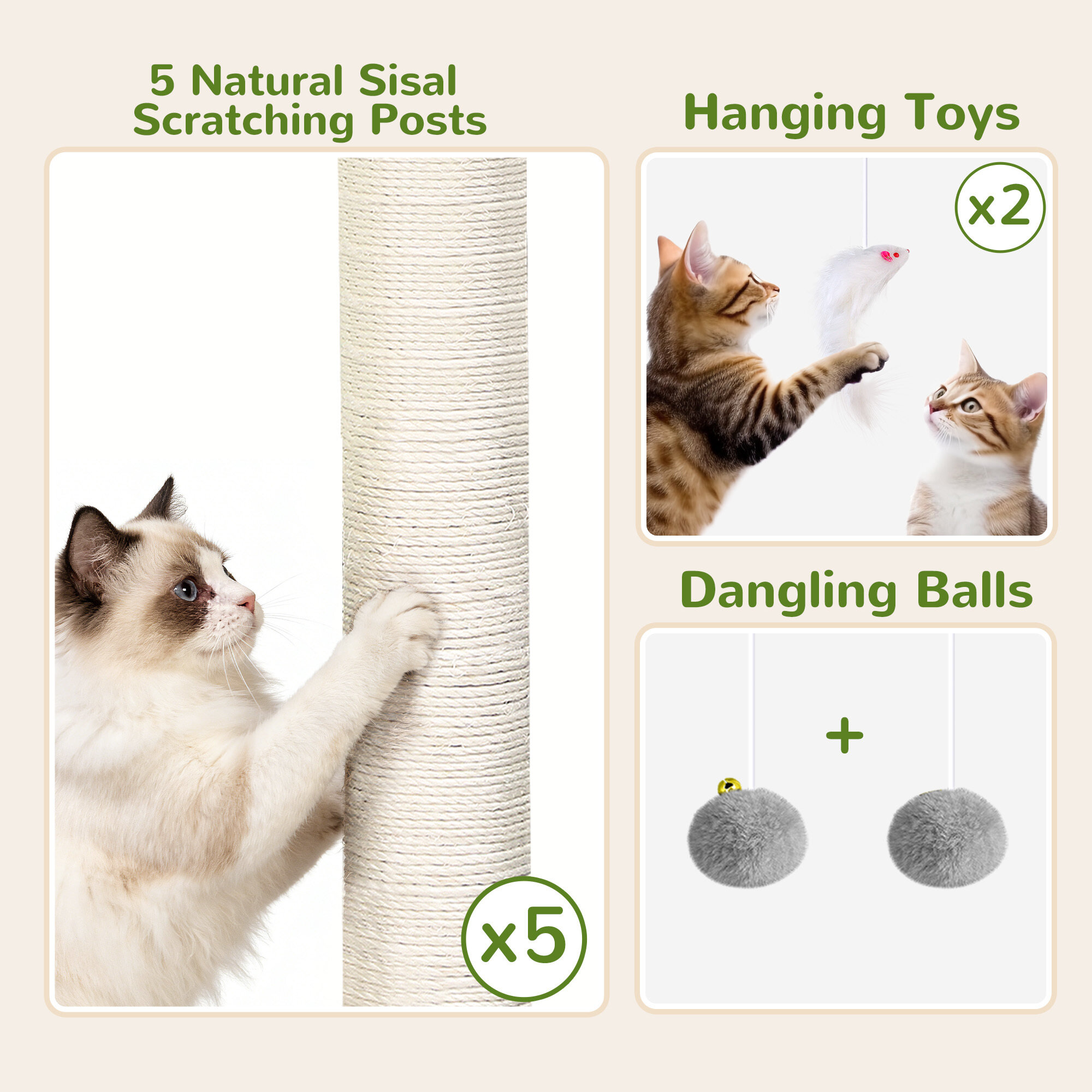 globlazer-f-series-f78c-arbre-chat-gris-clair-78-pouces-robuste image 7