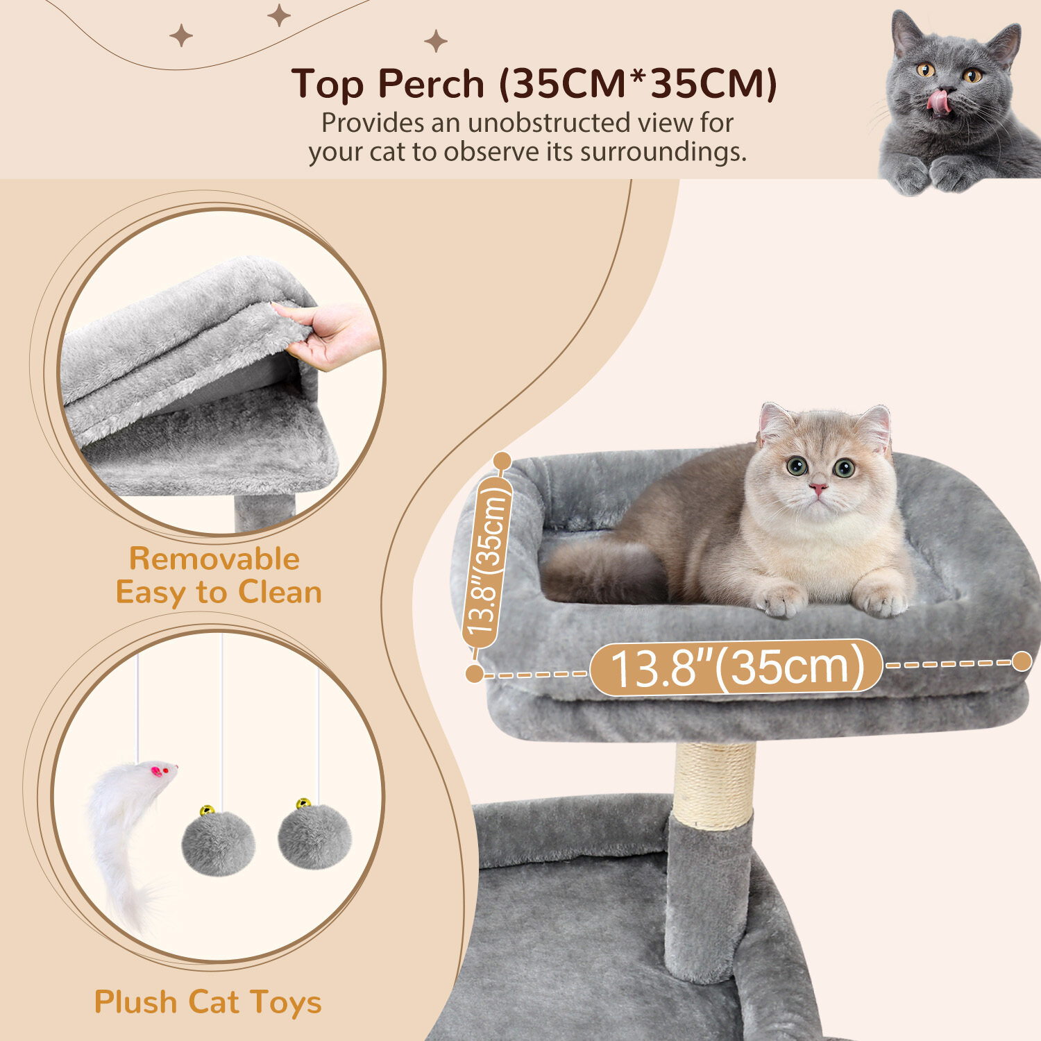 globlazer-s76b-arbre-chat-gris-clair-76-pouces-grand image 6