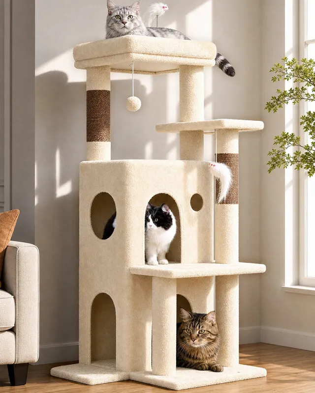 globlazer-f-series-fc50-arbre-chat-beige-127-cm-grand image 1
