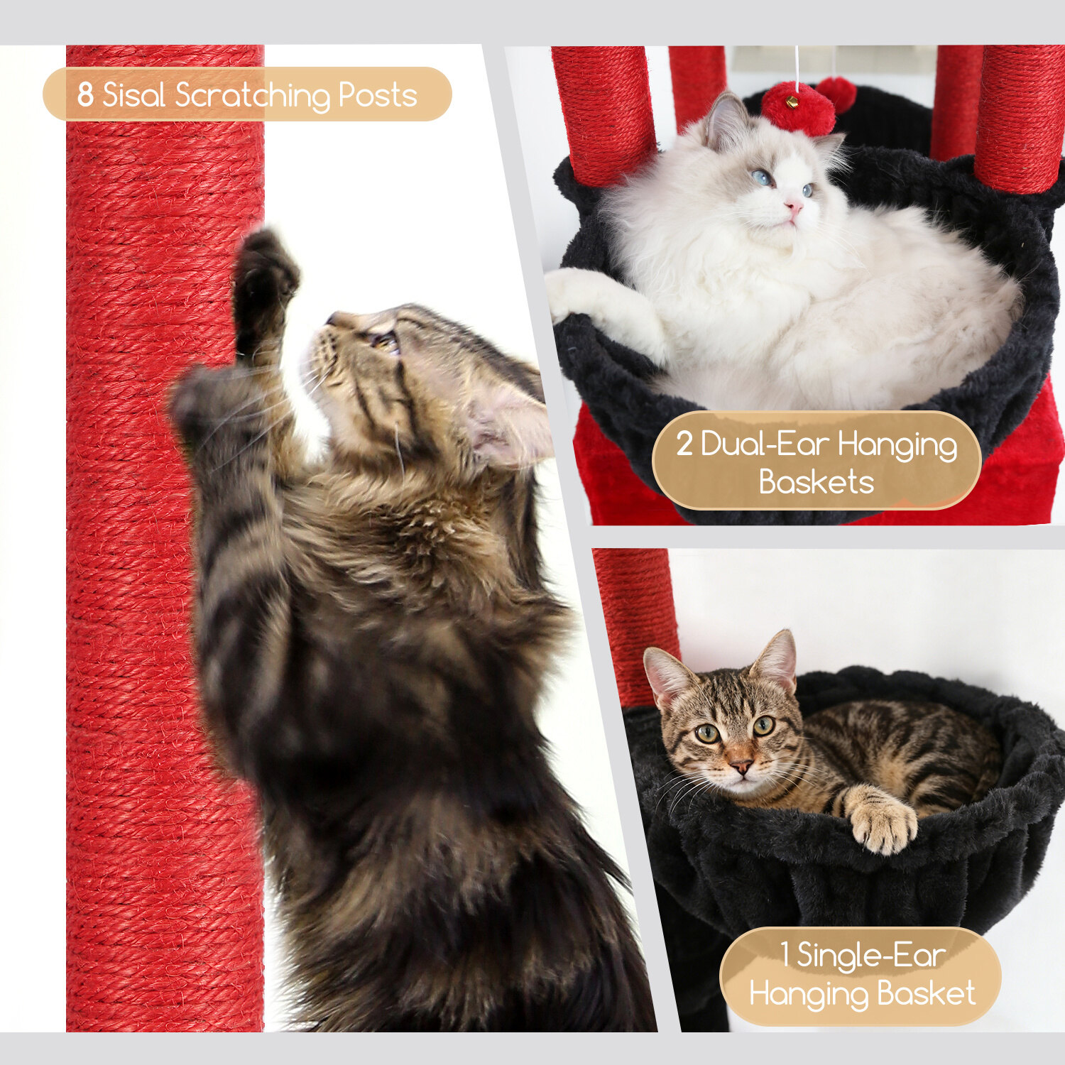 globlazer-s82-arbre-chat-rouge-noir-gothique-82-pouces-xxl image 5