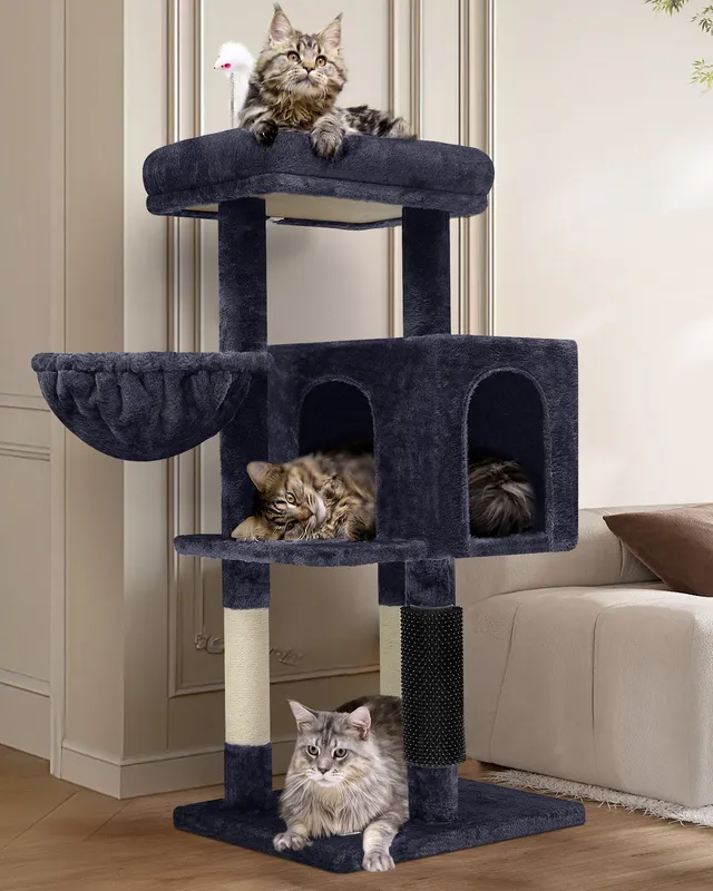 globlazer-f46b-arbre-chat-gris-fonc-117-cm-stable image 1