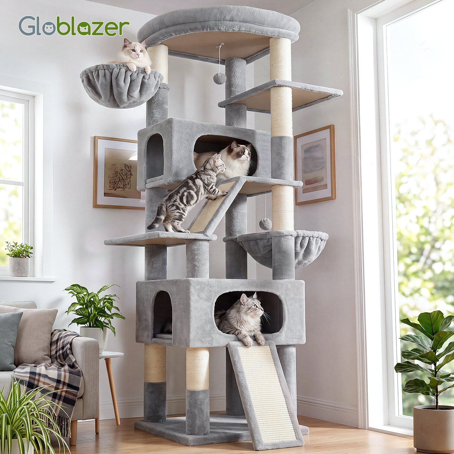 globlazer-s80h-arbre-chat-gris-clair-203-cm image 8