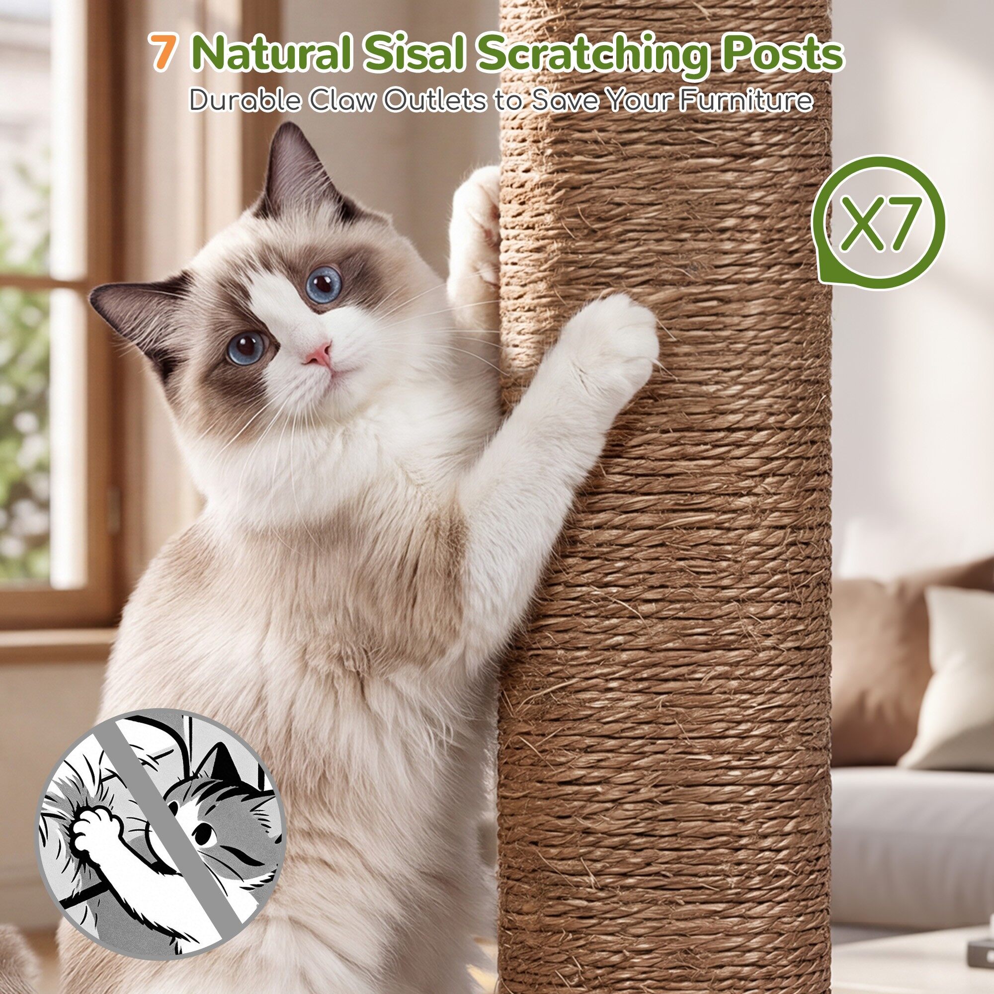 globlazer-s-series-84-pouces-arbre-chat-grand-chat-multi-niveaux image 6