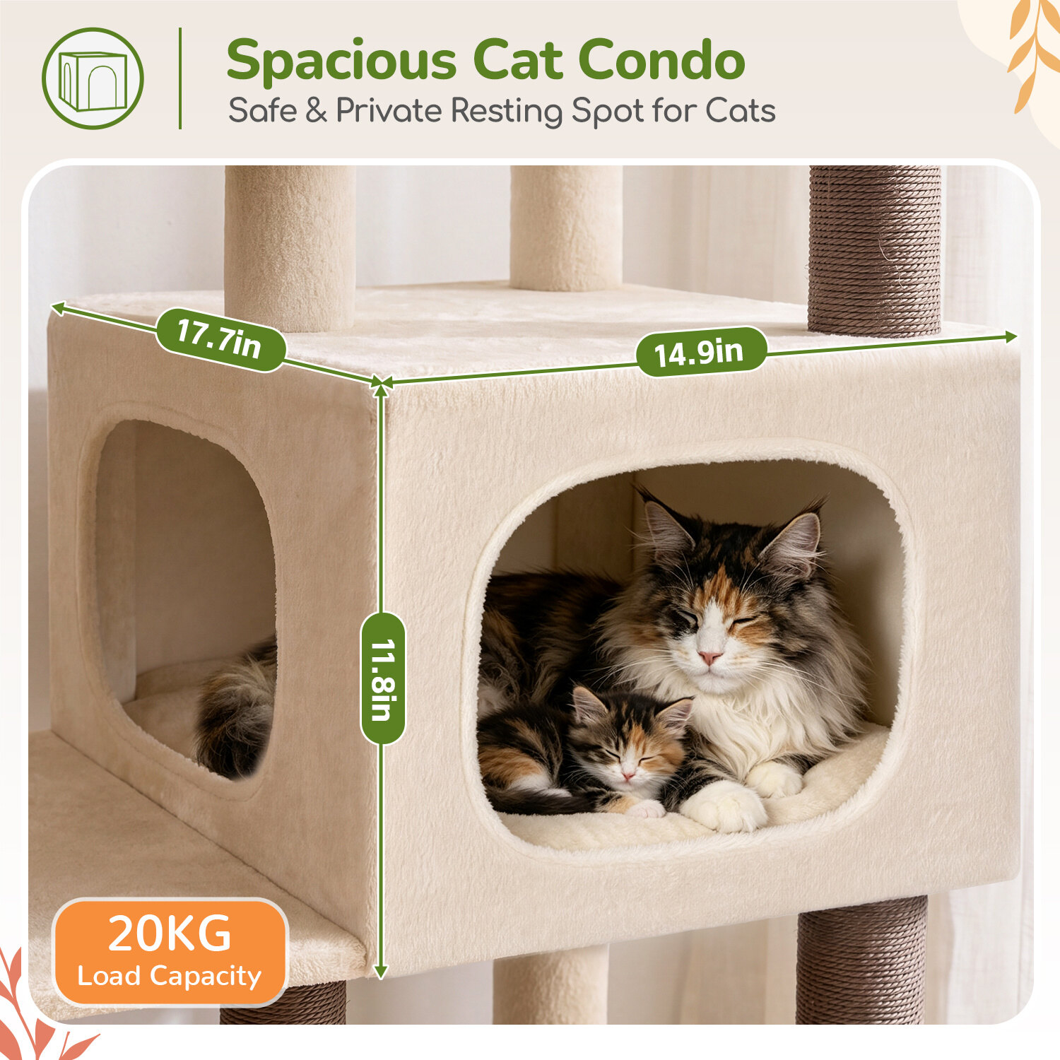 globlazer-s52f-arbre-chat-perchoir-large-robuste-beige image 4
