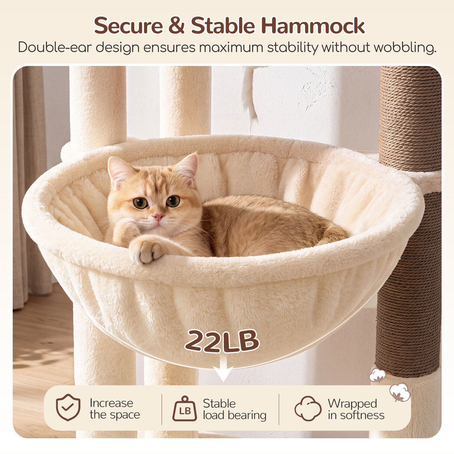 globlazer-f-series-f54-arbre-chat-beige-2-niches-chaton image 5