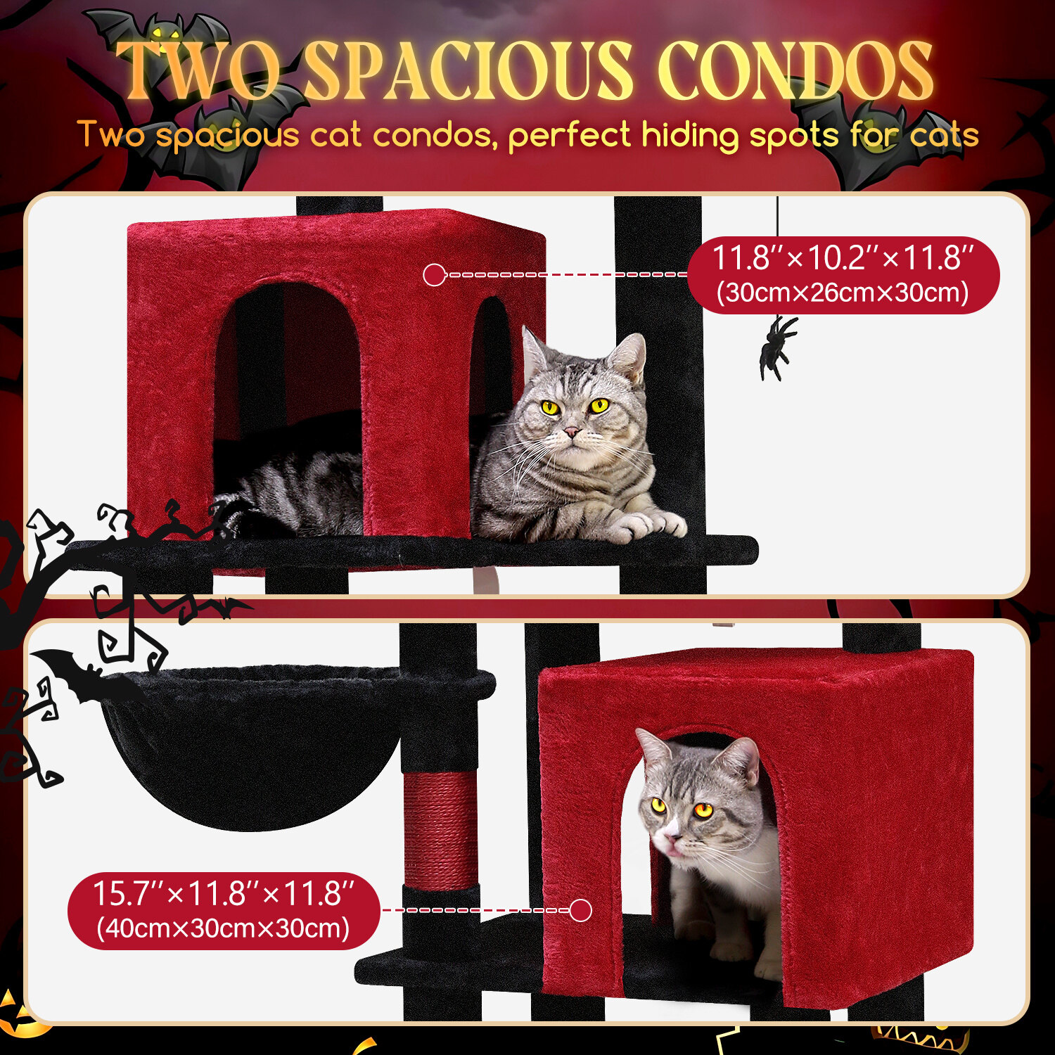 globlazer-f69-arbre-chat-noir-rouge-69-pouces-gothique image 3