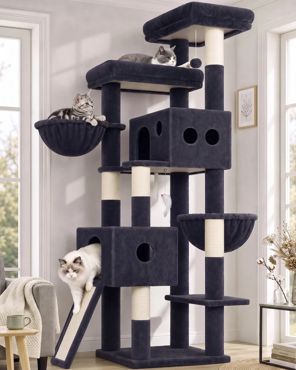 globlazer-s-series-s77d-arbre-chat-gris-fonc-77-pouces image 1