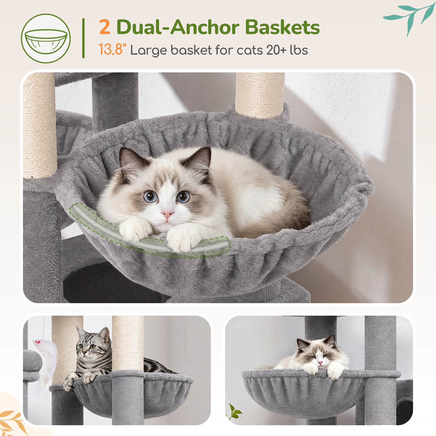 globlazer-f72h-arbre-chat-72-pouces-gris-clair-haut image 4