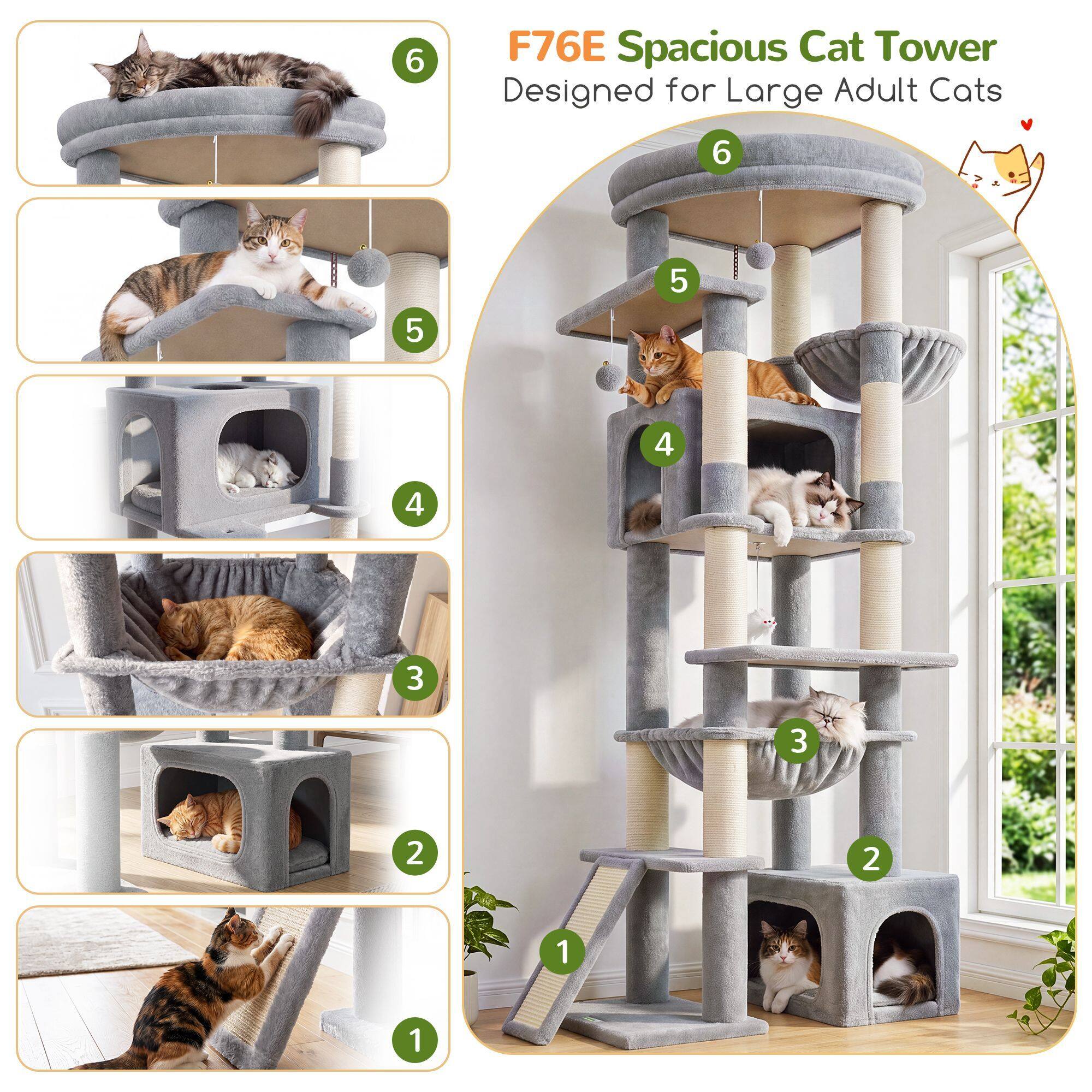 globlazer-f-series-f76e-arbre-chat-gris-clair-76-pouces image 3