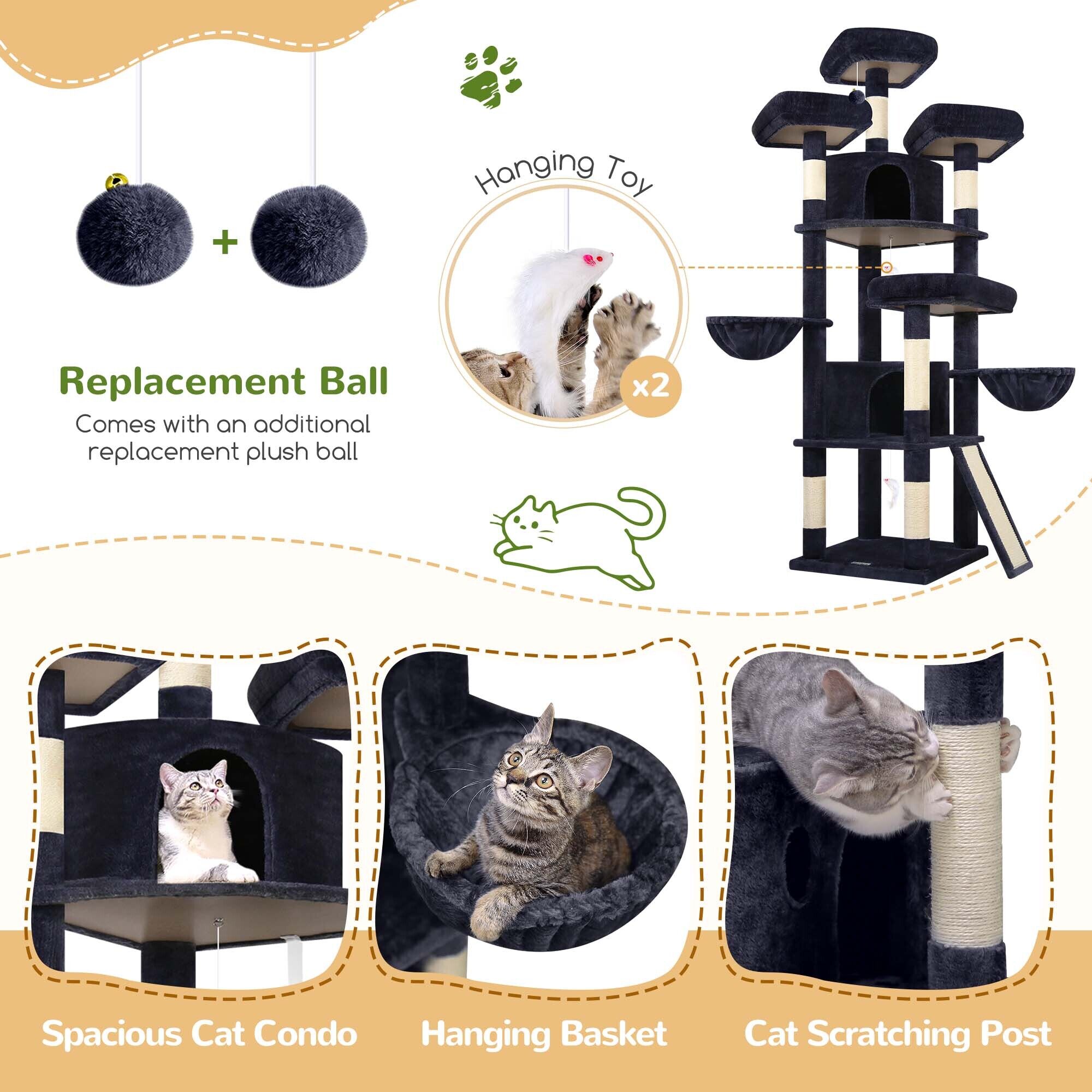 globlazer-f80h-arbre-chat-203-cm-gris-fonc-grand-chat image 6