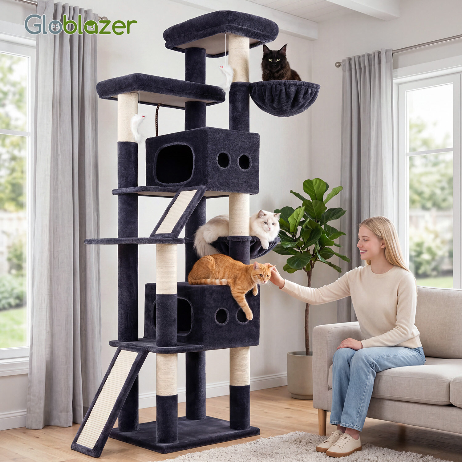 globlazer-s-series-s83f-arbre-chat-gris-fonc-83-pouces-xxl image 4