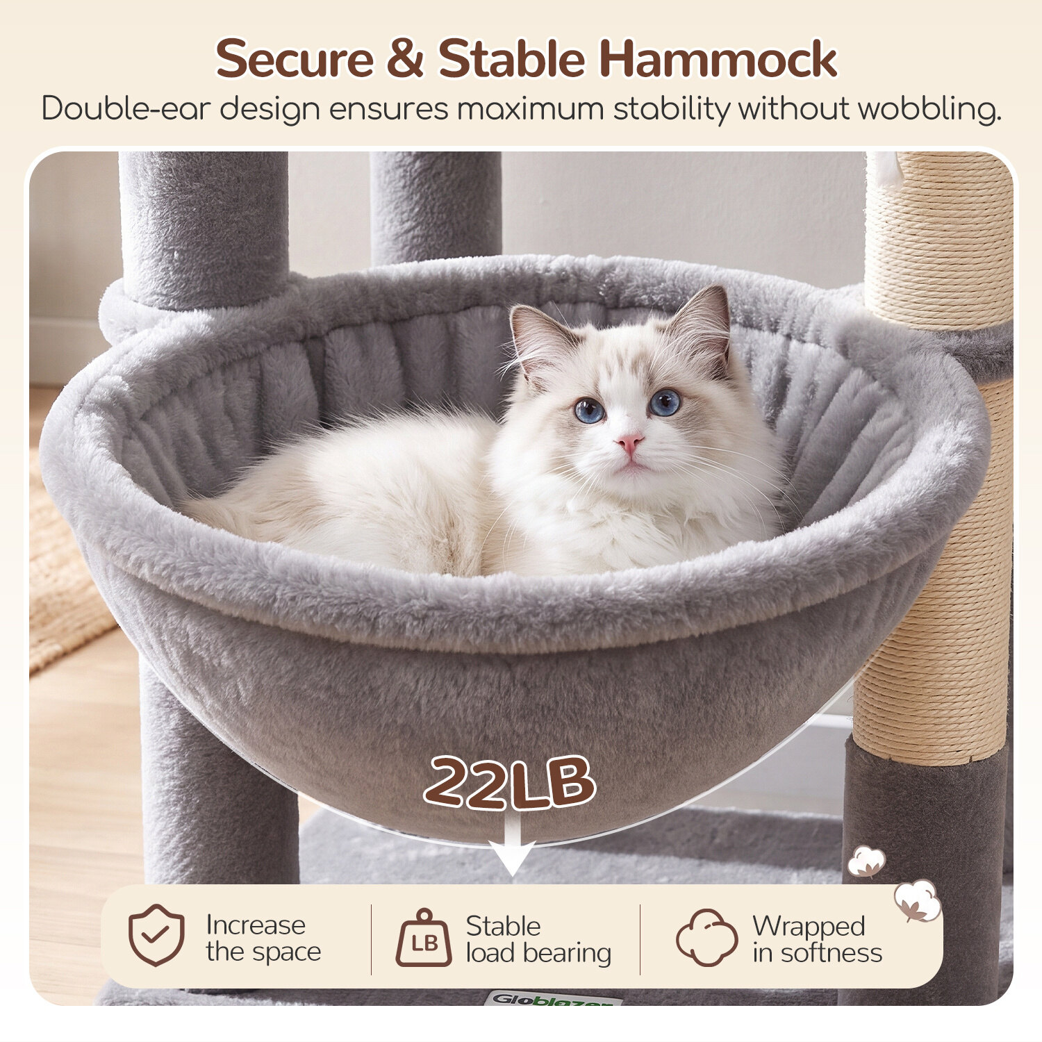 globlazer-f54-arbre-chat-gris-clair-2-niches image 5
