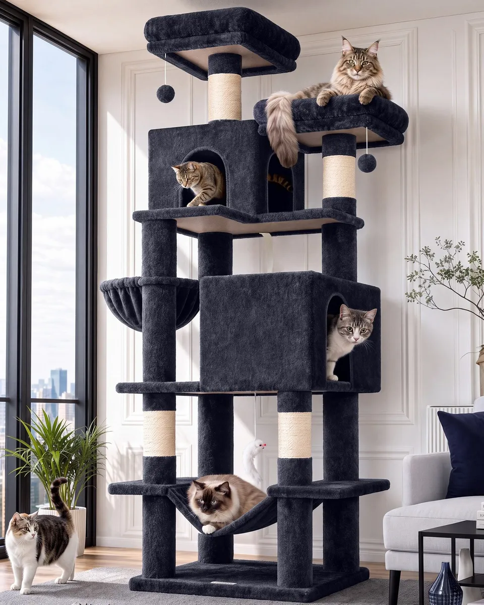 globlazer-f-series-f76-arbre-chat-gris-fonc-76-pouces-adulte image 1