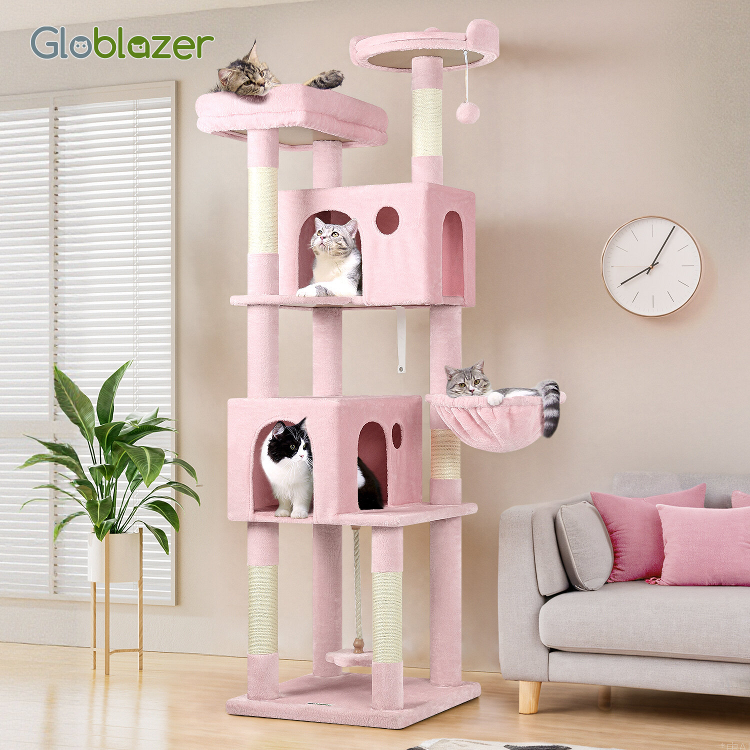 globlazer-f-series-f70b-arbre-chat-rose-70-pouces-haut image 8