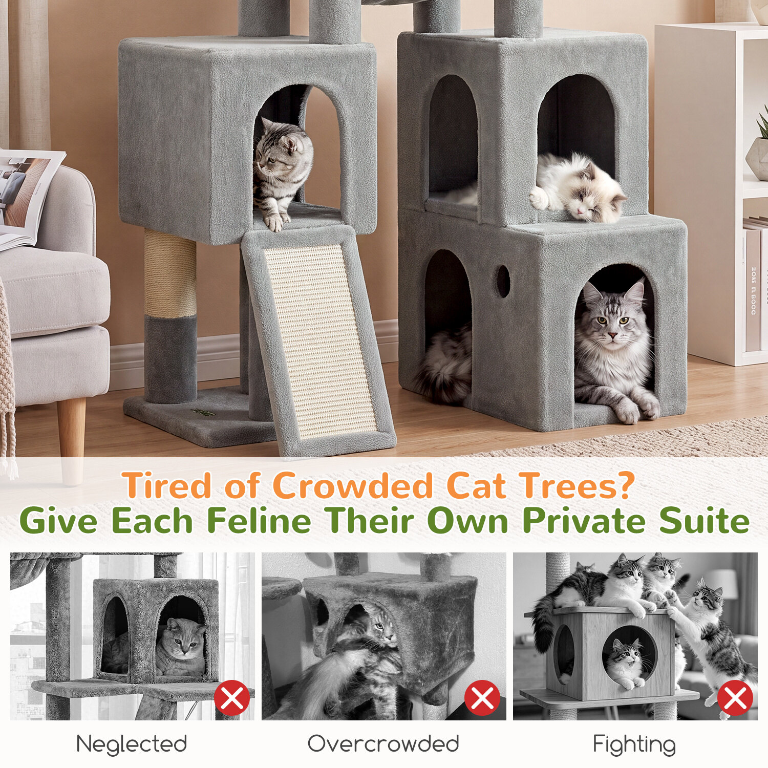 globlazer-s-series-s72g-arbre-chat-gris-clair-72-pouces-grand image 8
