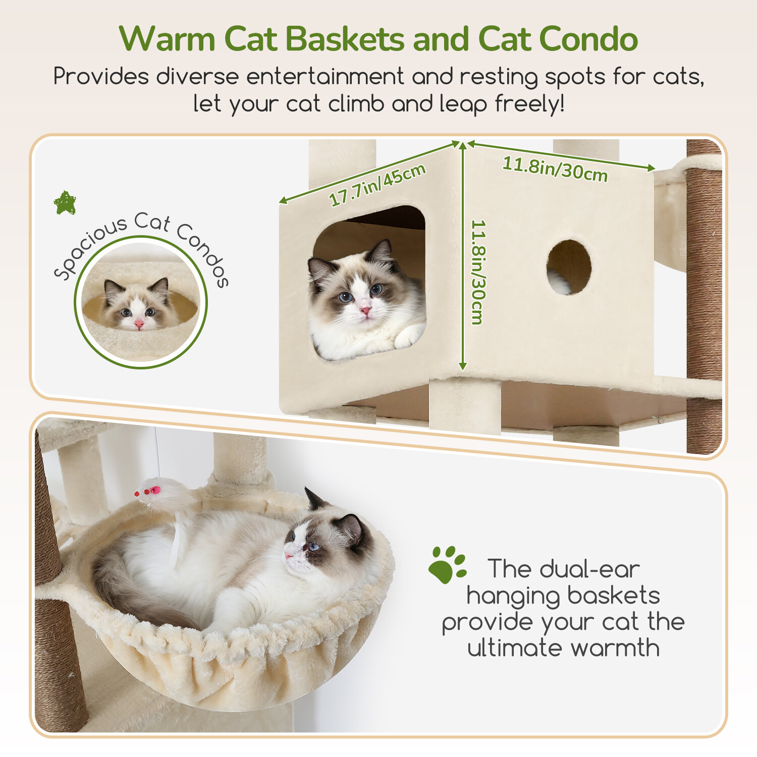 globlazer-f-series-f83c-arbre-chat-beige-83-pouces-grand image 4