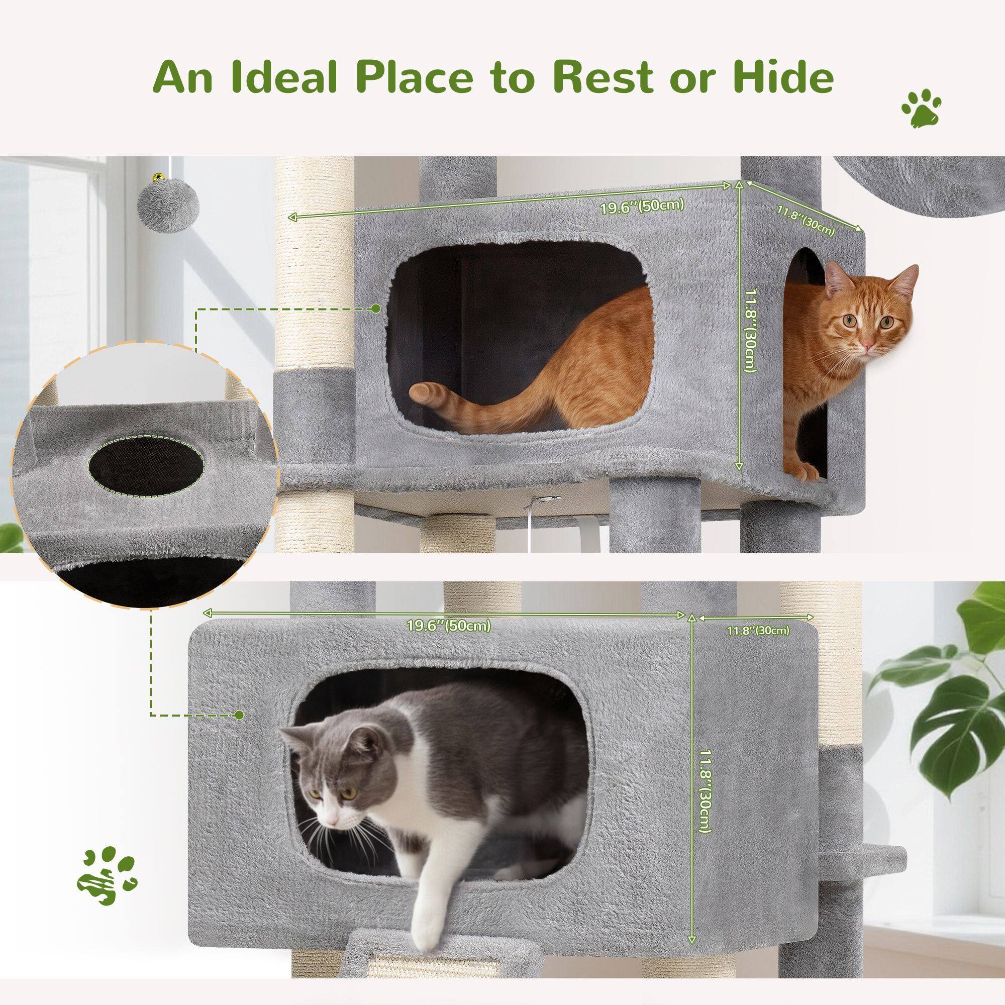 globlazer-s-series-s77e-arbre-chat-gris-clair-77-pouces image 3