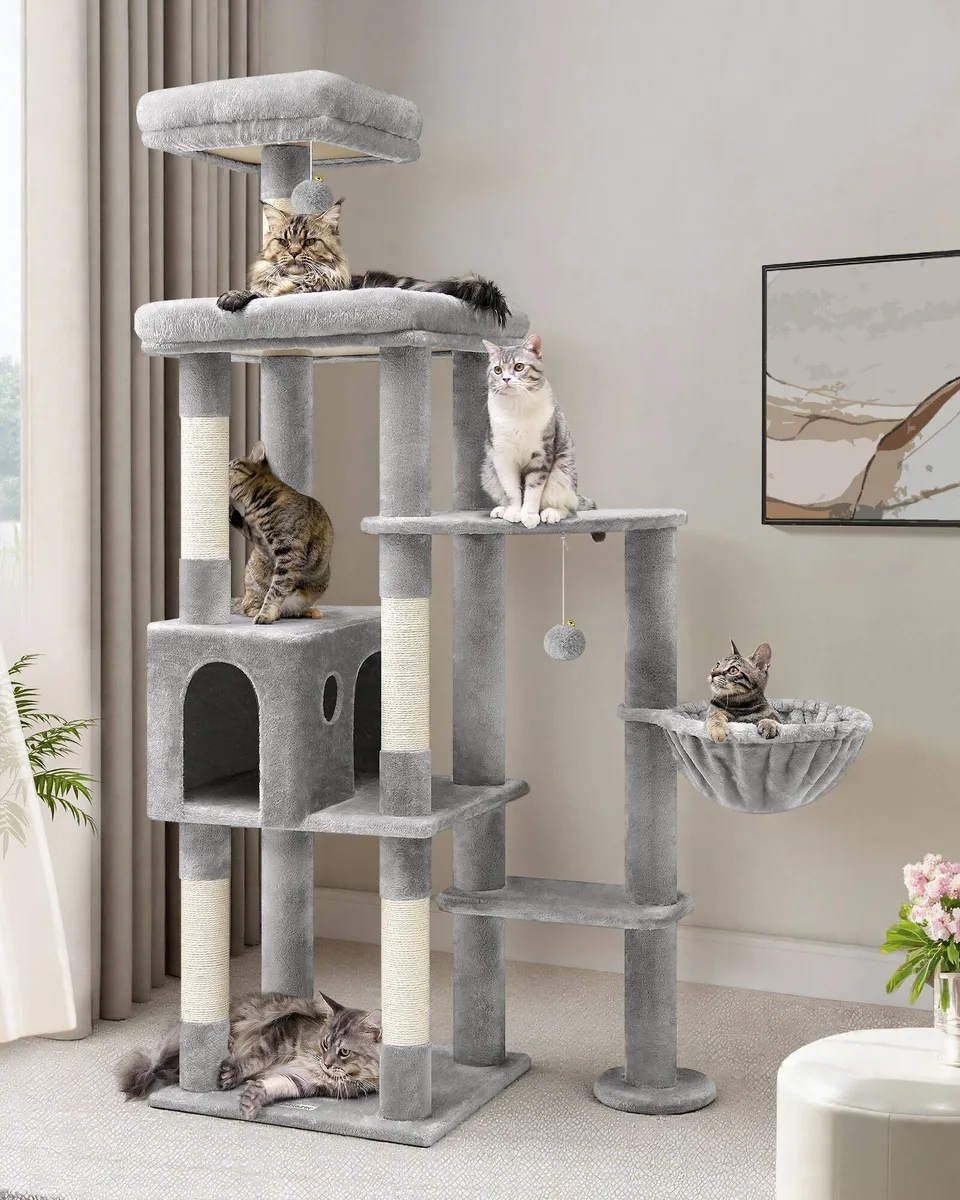 globlazer-f65-arbre-chat-grand-gris-clair-165-cm image 1