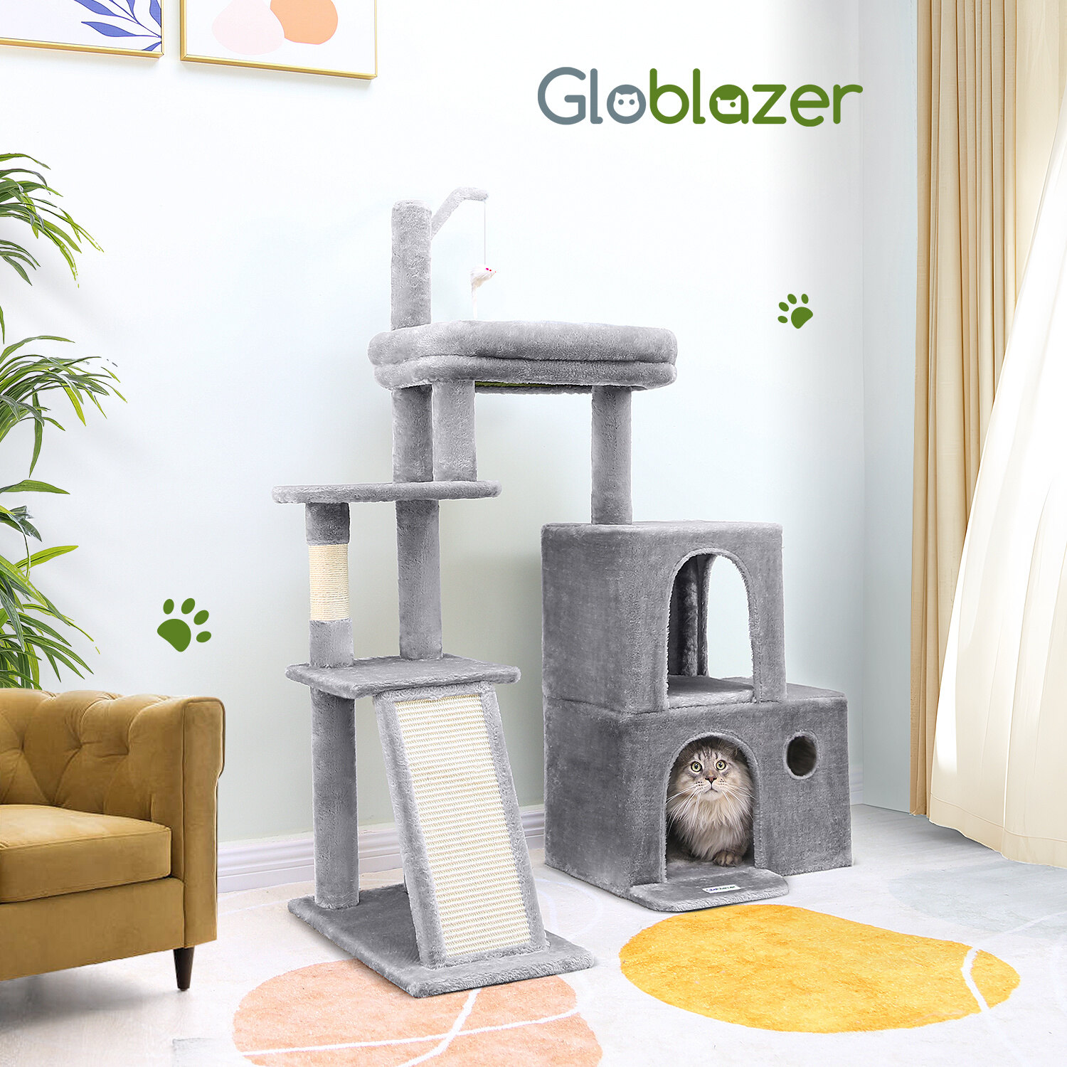globlazer-f50-arbre-chat-gris-clair-127-cm-compact image 3