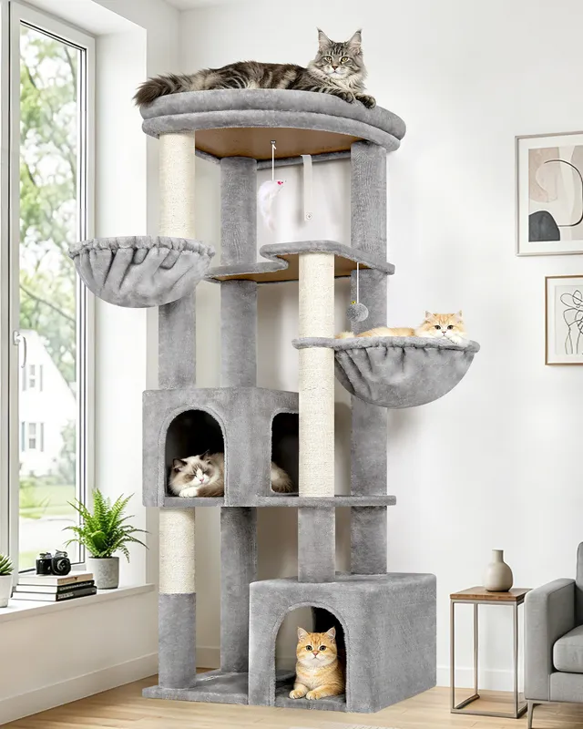 globlazer-c-series-c64-arbre-chat-gris-clair-162-cm-grands-chats image 1