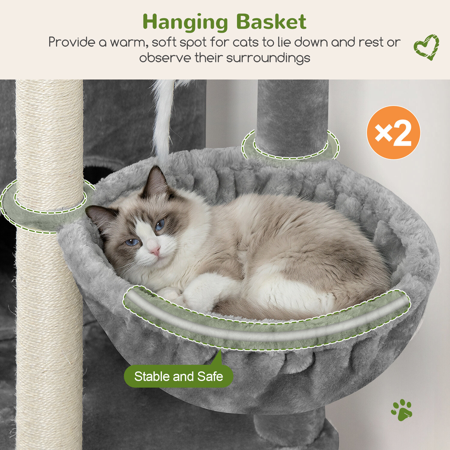 globlazer-s-series-s63-arbre-chat-gris-clair-63-pouces-gros-chat image 5