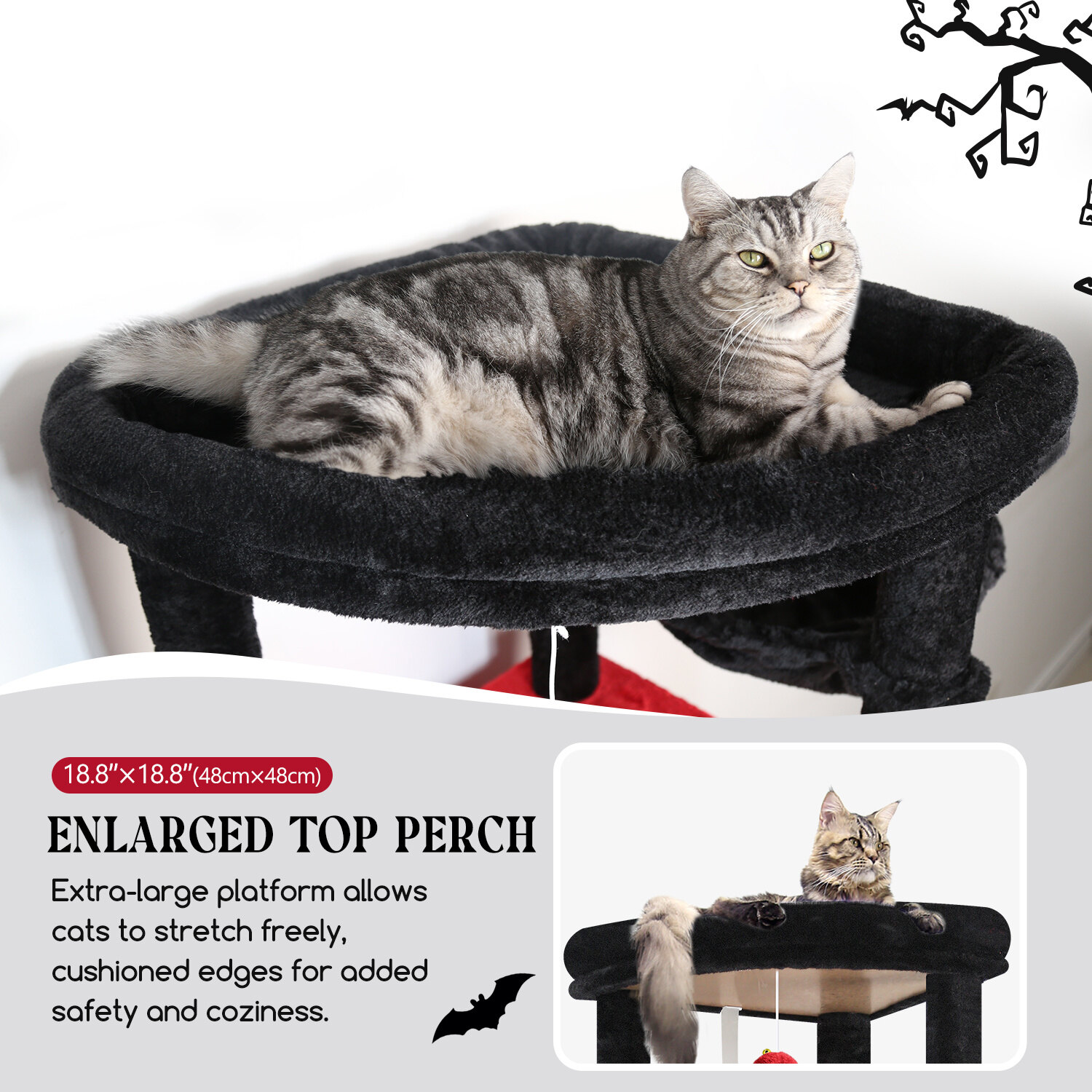 globlazer-s74-arbre-chat-g-ant-188-cm-rouge-noir image 3