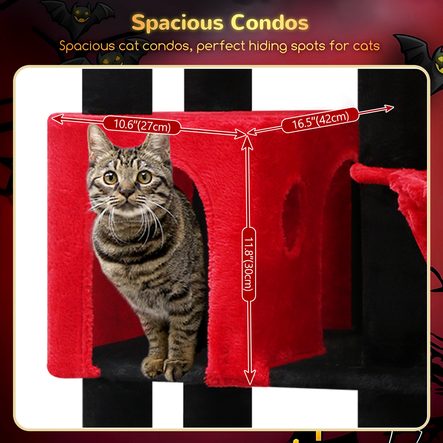 globlazer-f-series-f65b-arbre-chat-rouge-noir-65-pouces-design image 6