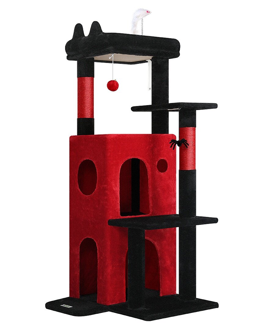globlazer-fc50-arbre-chat-rouge-noir-50-pouces-grands-chats image 2