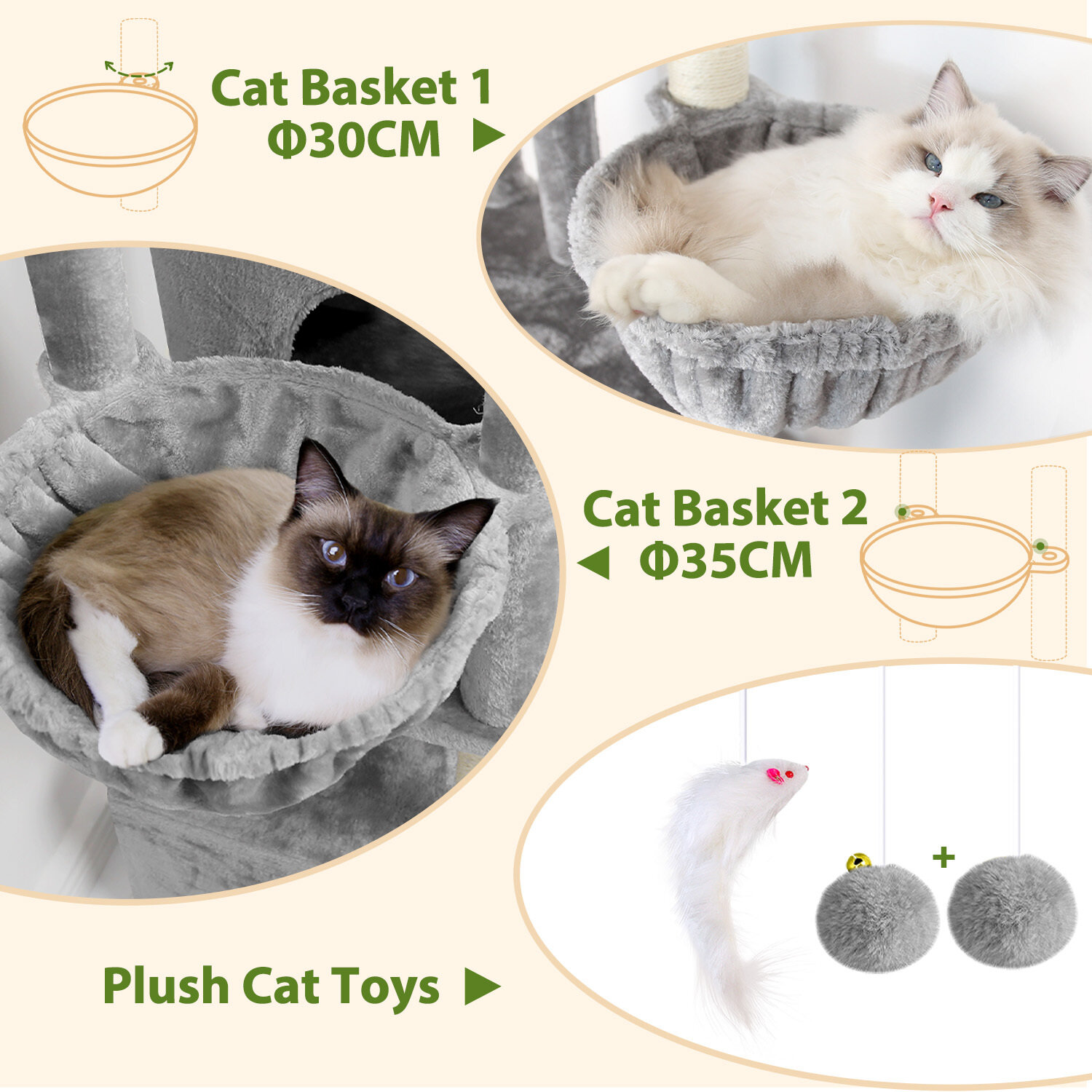 globlazer-c-series-c80-arbre-chat-gris-clair-80-pouces image 7