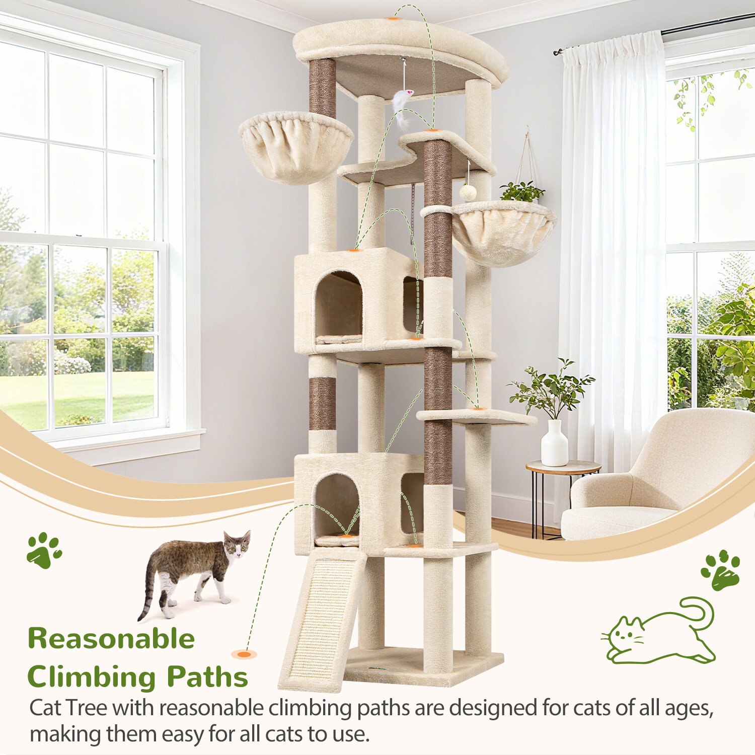 globlazer-c-series-c80-arbre-chat-beige-80-pouces-grand image 8
