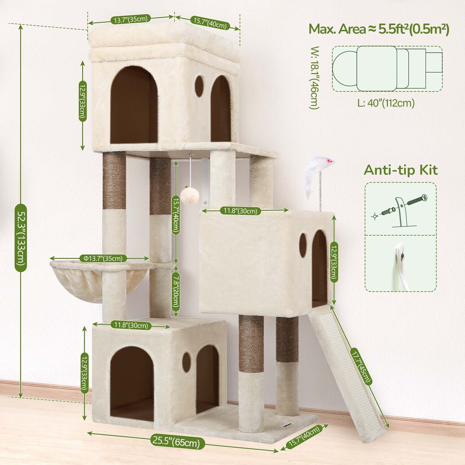 globlazer-f-series-f52b-arbre-chat-beige-52-pouces-niche image 7